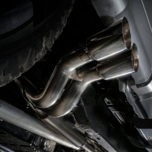 Ford F-250 Performance Exhaust - Rear - Stainless Works - Cat Back, Lightning Exit, Dual Exit, X-Pipe, S-Tube Mufflers - Polished - `17-`20 Ford F-250 Performance Exhaust - Rear - Stainless Works - Cat Back, Lightning Exit, Dual Exit, X-Pipe, S-Tube Mufflers - Polished - `17-`20